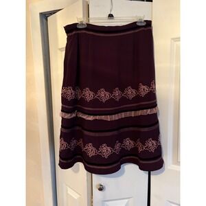 Chadwick's Y2K Plum Embroidered & Embellished Skirt Size 12